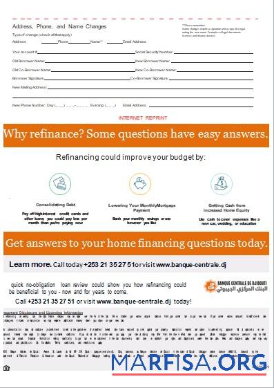 Downloadable Djibouti Central Bank of Djibouti bank mortgage statement, 3 pages, 3 scr example